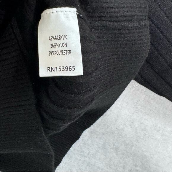 Area Stars Quarter Zip Sweater Black Cable Knit Ribbed Collared Pullover S NEW - Picture 7 of 12